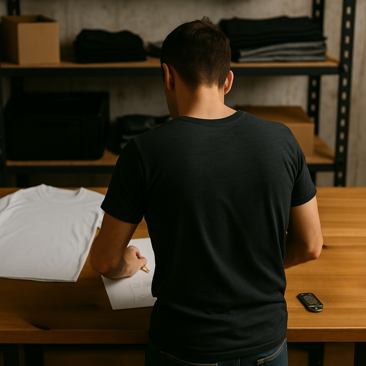 A man working on a new design